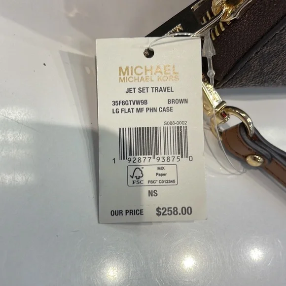 Michael Kors MK Signature Large Flat Multi-Function Phone Case Wallet Wristlet - Picture 16 of 16